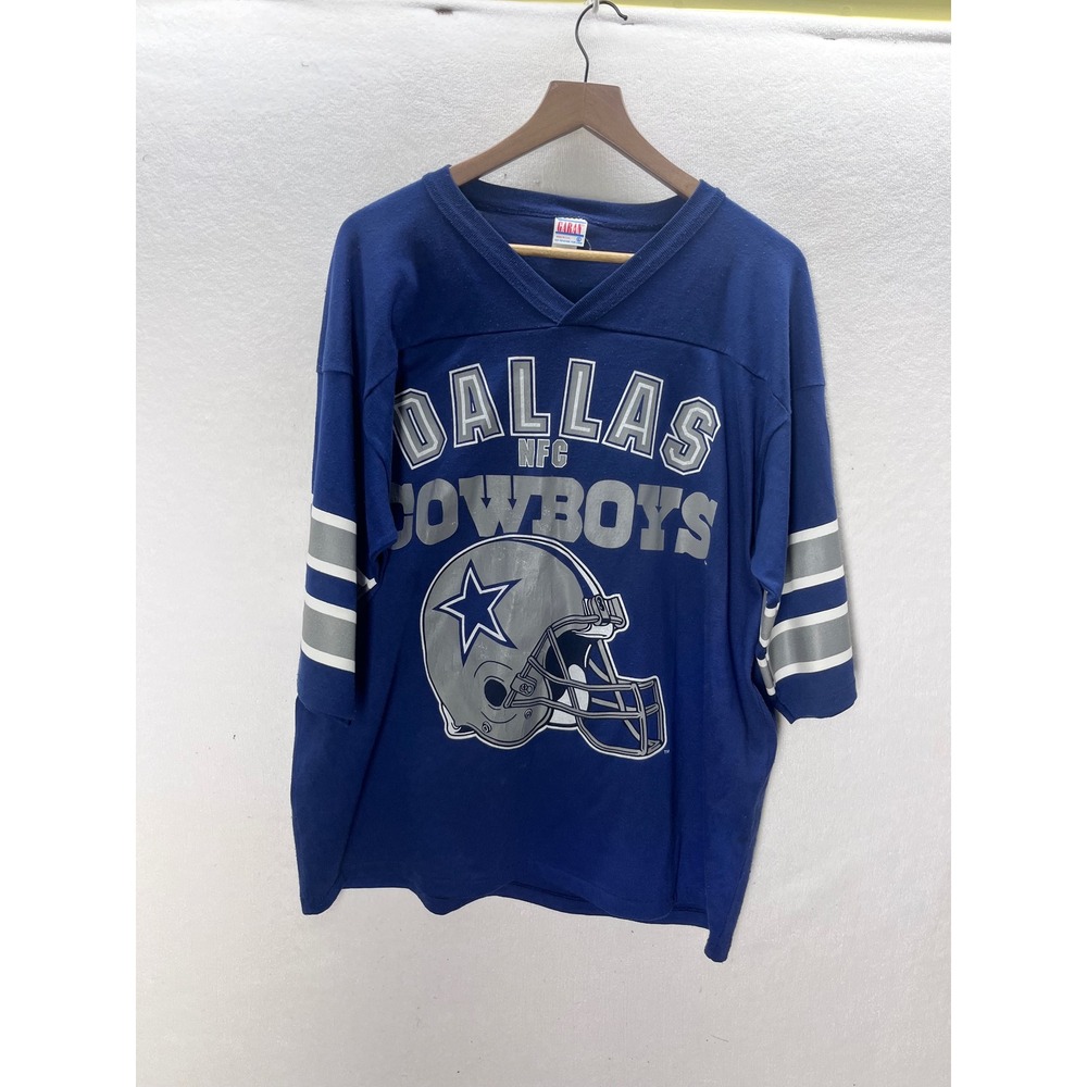 Garan Dallas Cowboys Jersey Shirt Mens XL Blue Vintage USA Made NFC Graphic 3405